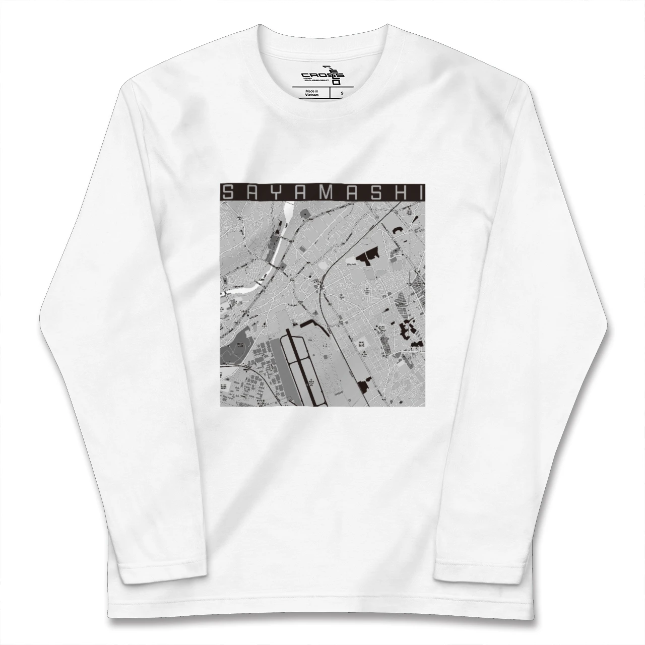 【狭山市(埼玉県)】地図柄ロングスリーブTシャツ
