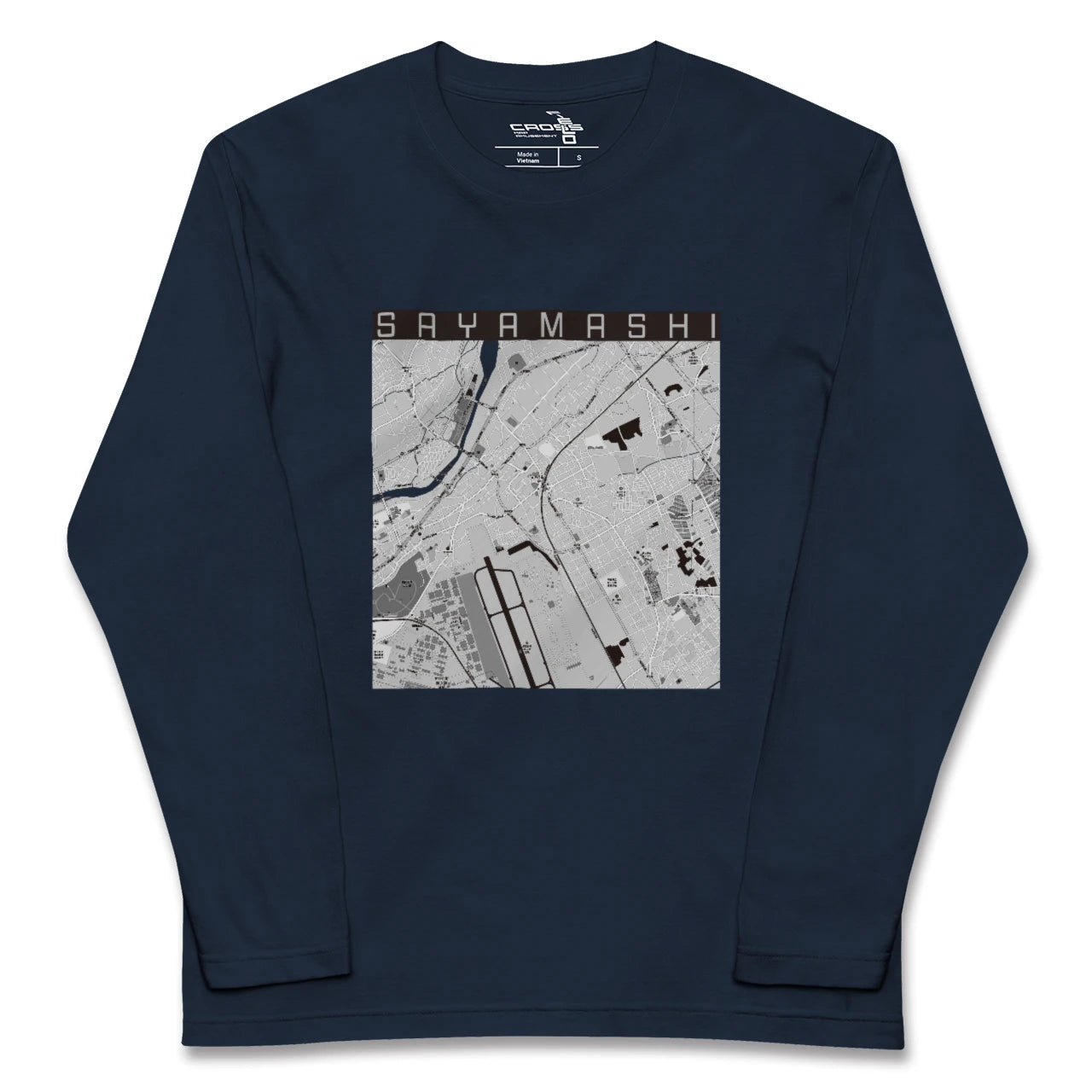 【狭山市(埼玉県)】地図柄ロングスリーブTシャツ
