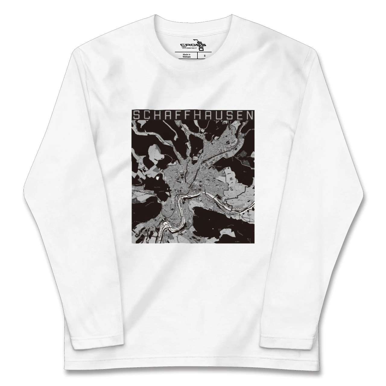 【シャフハウゼン(スイス)】地図柄ロングスリーブTシャツ