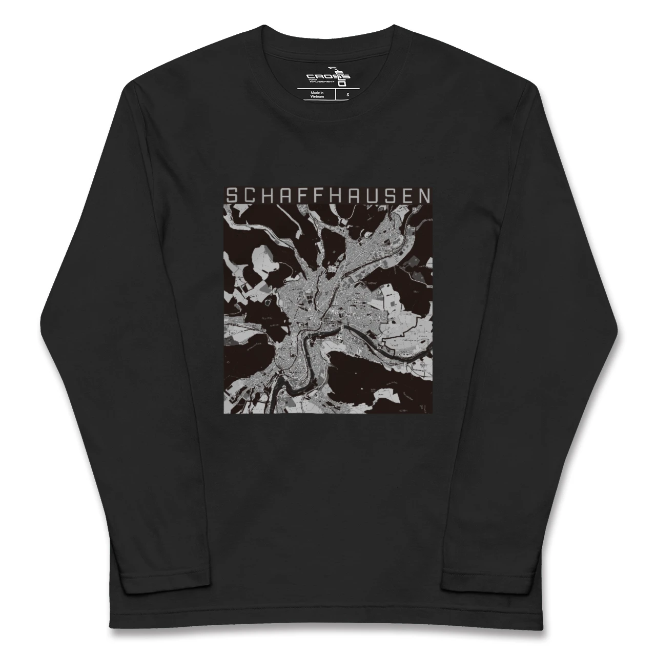 【シャフハウゼン(スイス)】地図柄ロングスリーブTシャツ