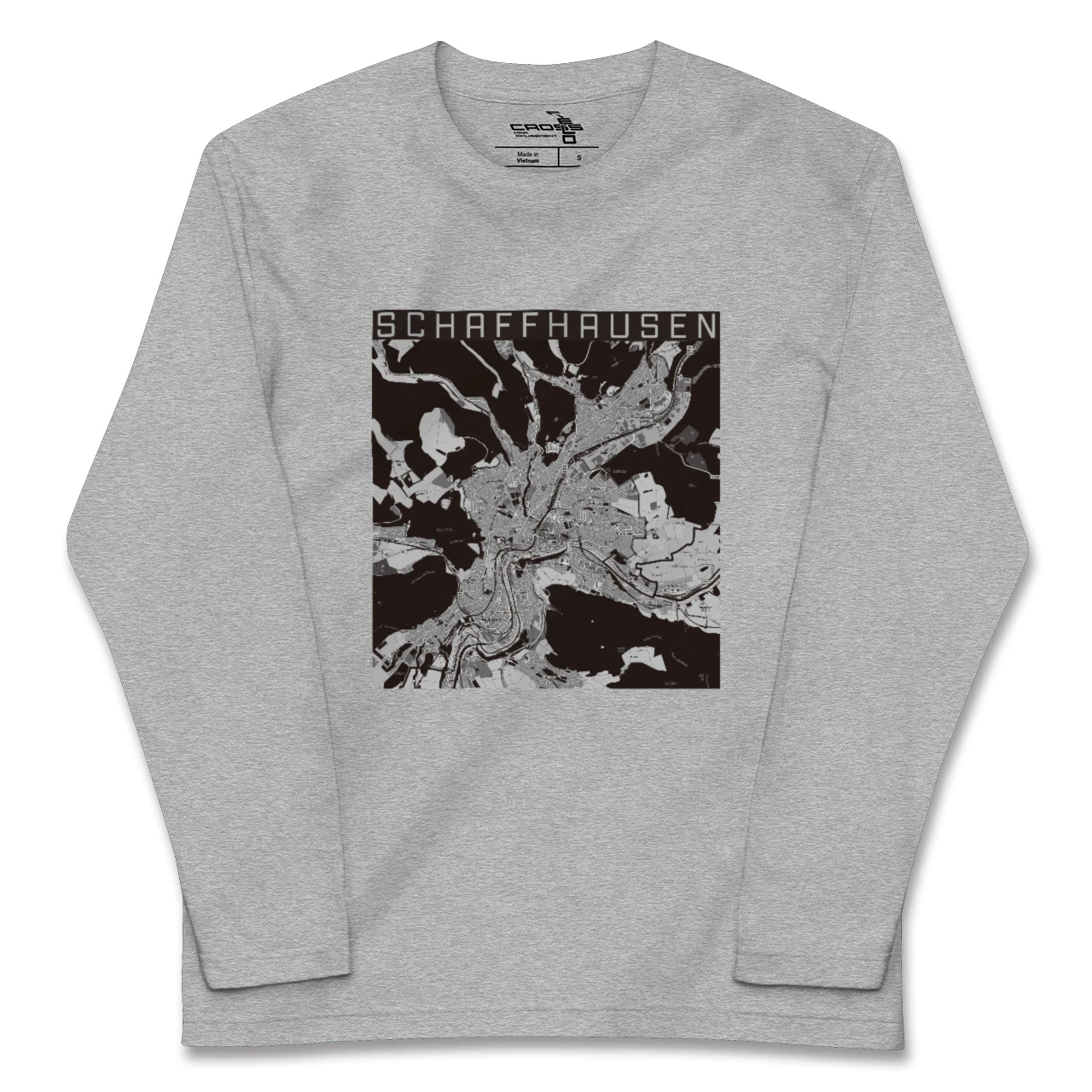 【シャフハウゼン(スイス)】地図柄ロングスリーブTシャツ