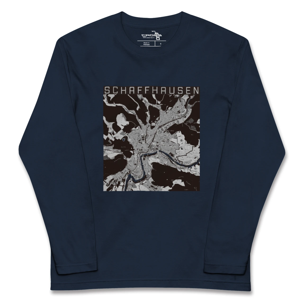 【シャフハウゼン(スイス)】地図柄ロングスリーブTシャツ