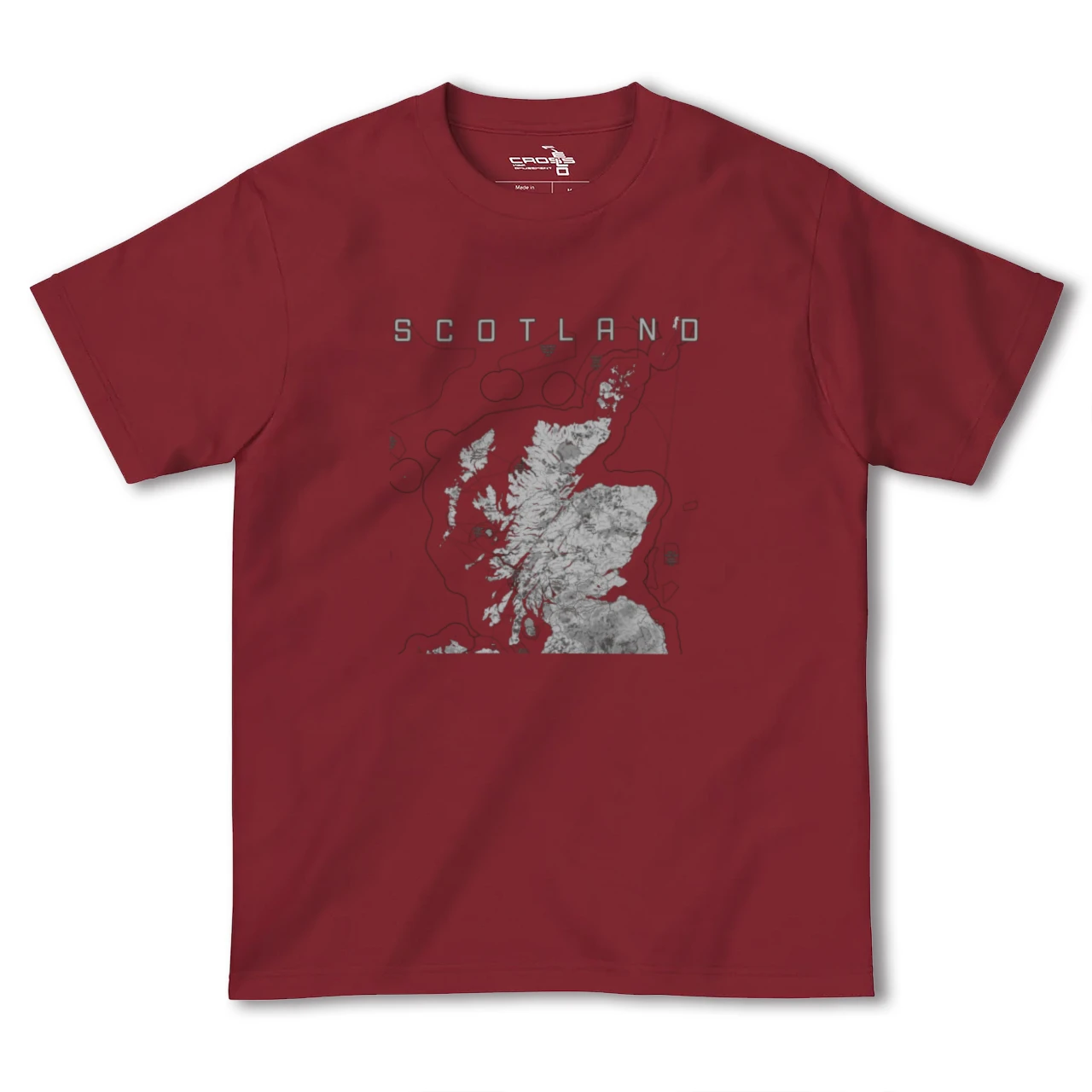 【スコットランド(イギリス)】地図柄ヘビーウェイトTシャツ