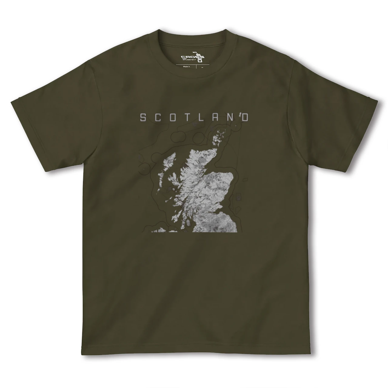 【スコットランド(イギリス)】地図柄ヘビーウェイトTシャツ