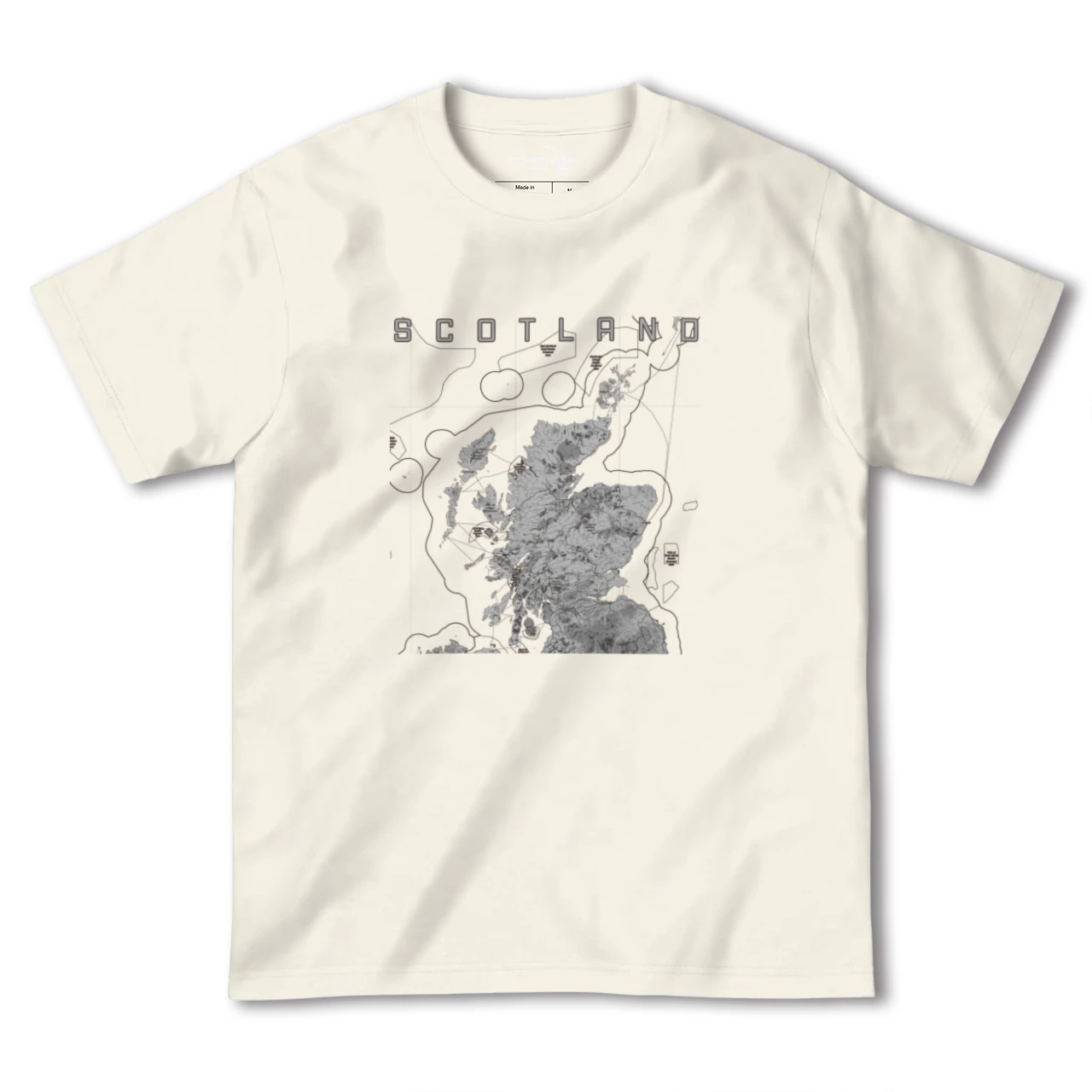 【スコットランド(イギリス)】地図柄ヘビーウェイトTシャツ