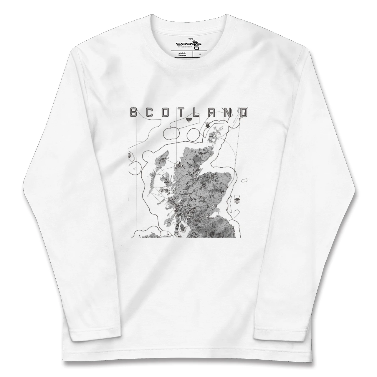 【スコットランド(イギリス)】地図柄ロングスリーブTシャツ