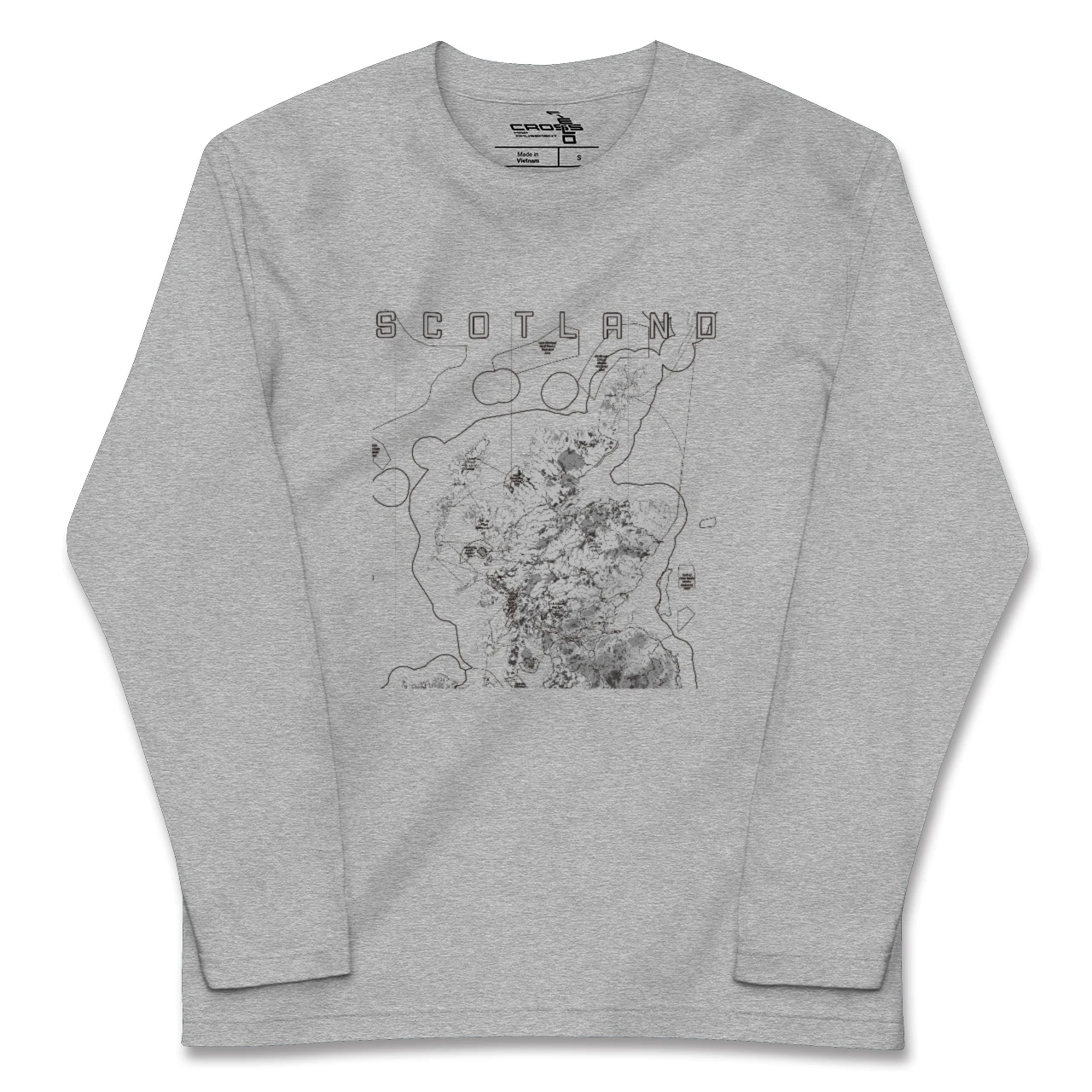 【スコットランド(イギリス)】地図柄ロングスリーブTシャツ