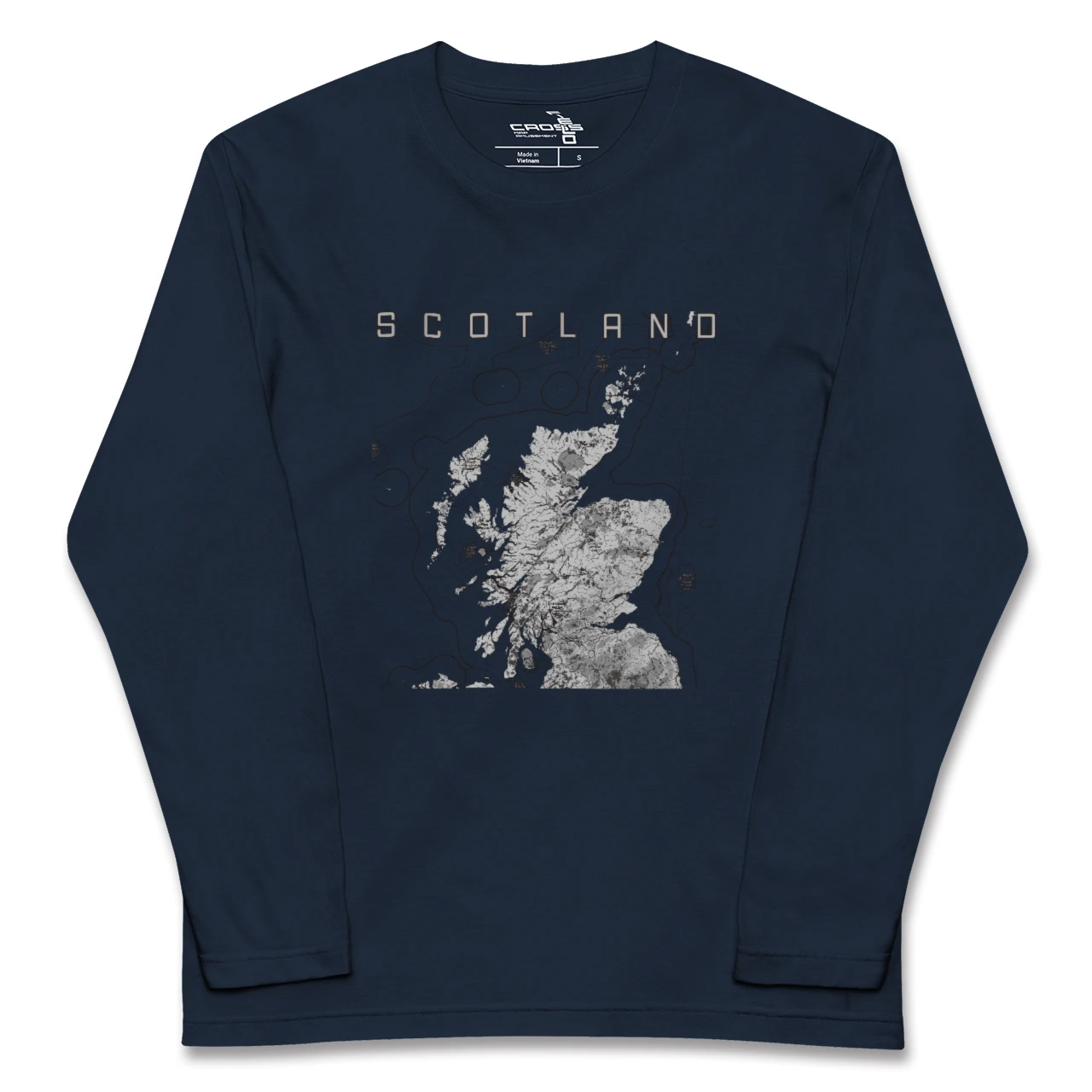 【スコットランド(イギリス)】地図柄ロングスリーブTシャツ
