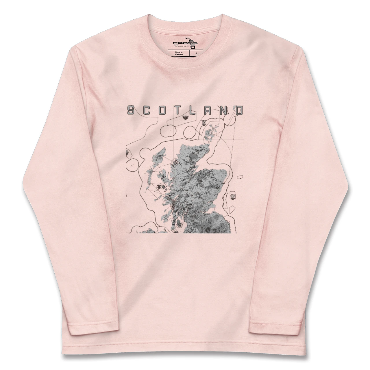 【スコットランド(イギリス)】地図柄ロングスリーブTシャツ