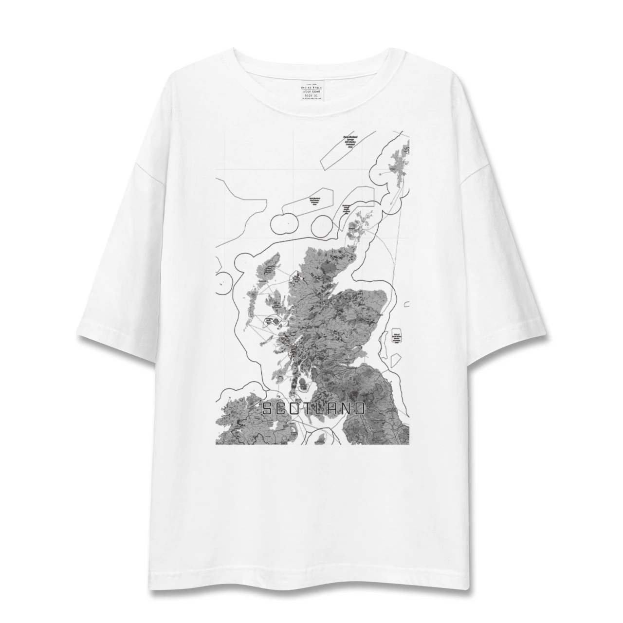 【スコットランド(イギリス)】地図柄ビッグシルエットTシャツ