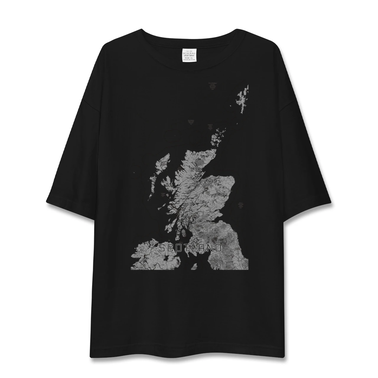 【スコットランド(イギリス)】地図柄ビッグシルエットTシャツ
