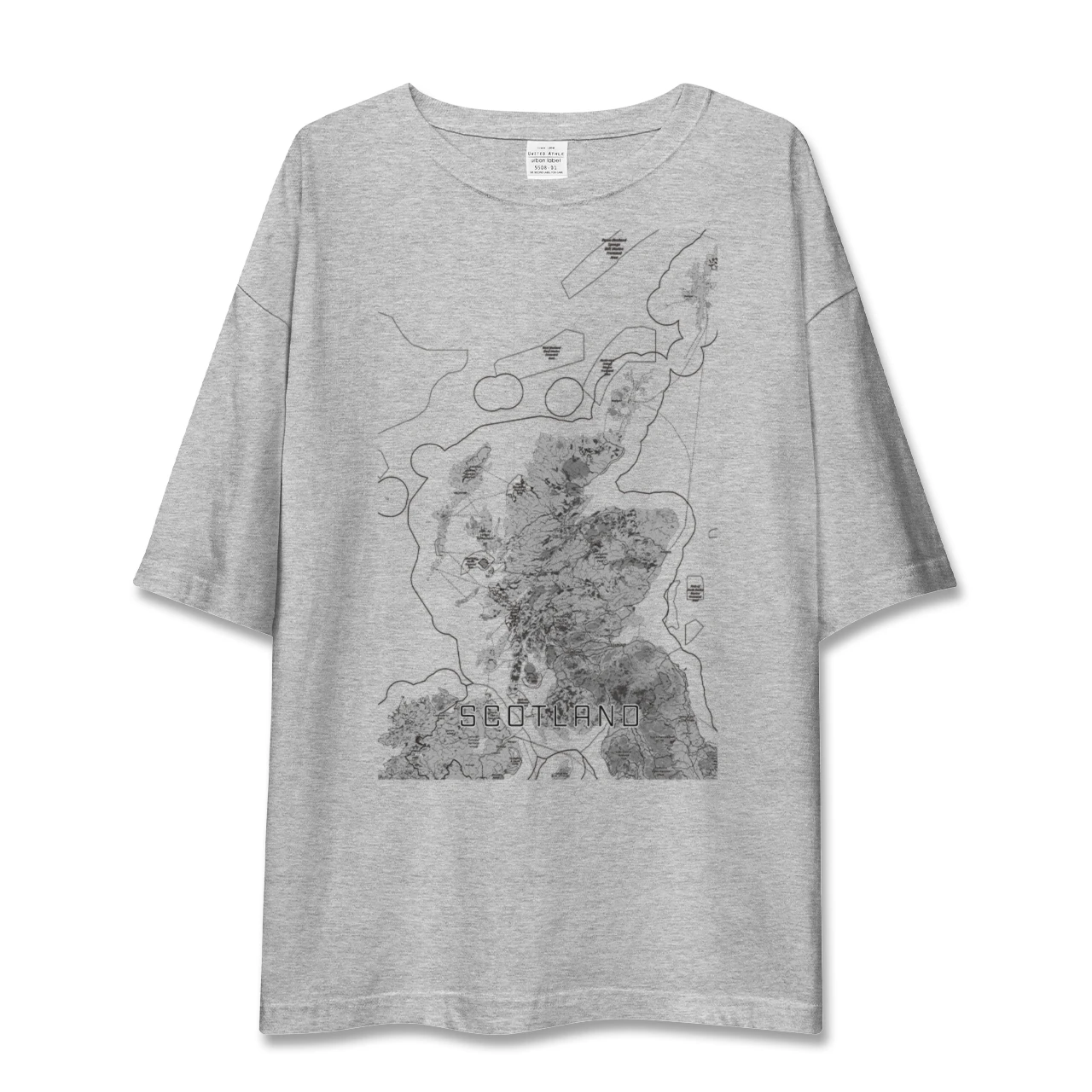 【スコットランド(イギリス)】地図柄ビッグシルエットTシャツ