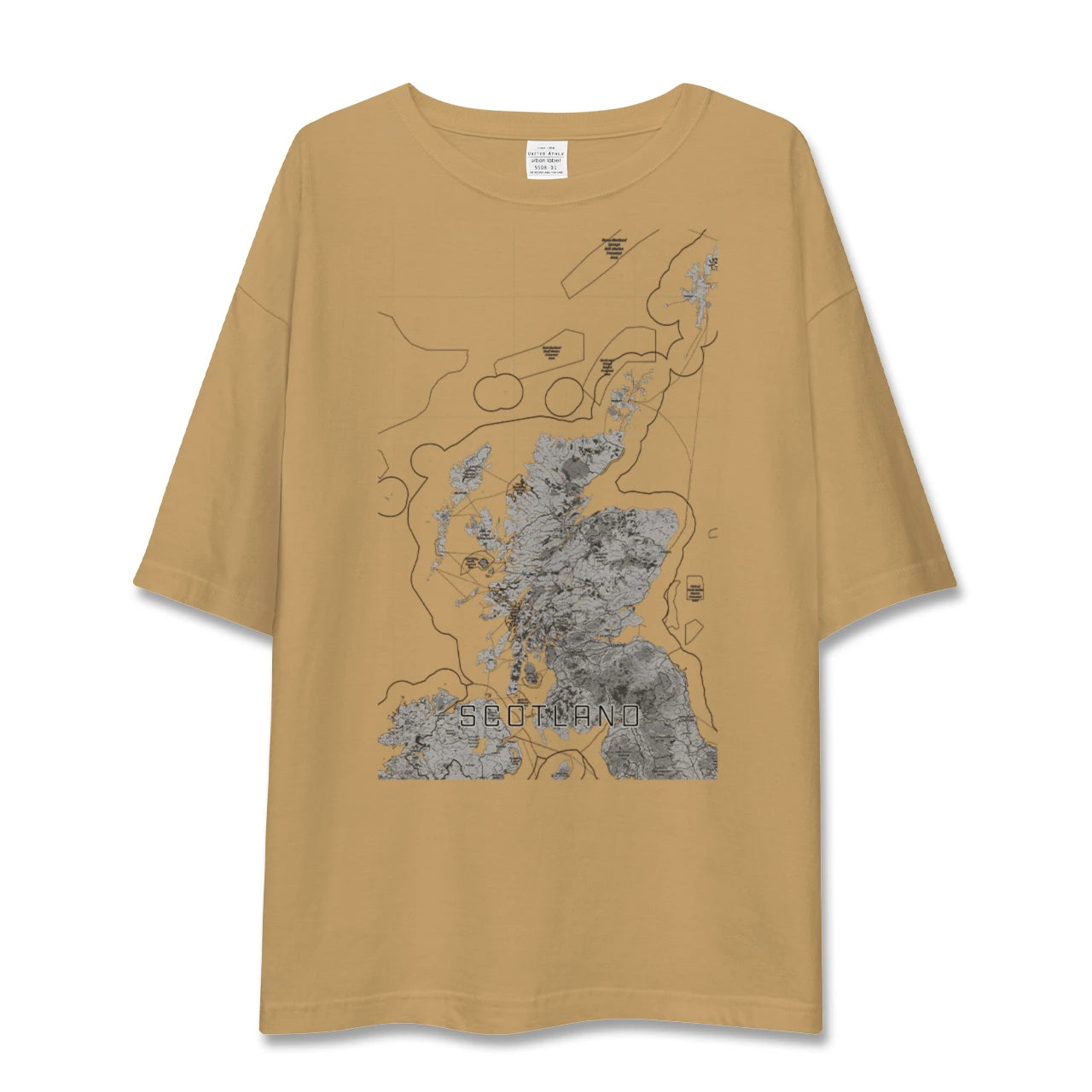 【スコットランド(イギリス)】地図柄ビッグシルエットTシャツ