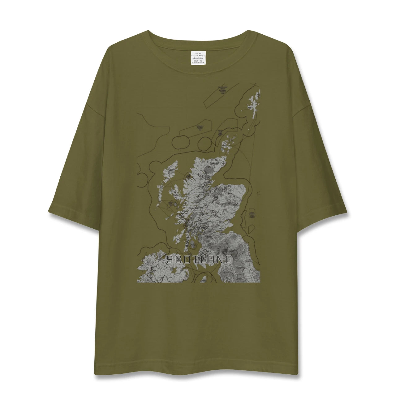 【スコットランド(イギリス)】地図柄ビッグシルエットTシャツ