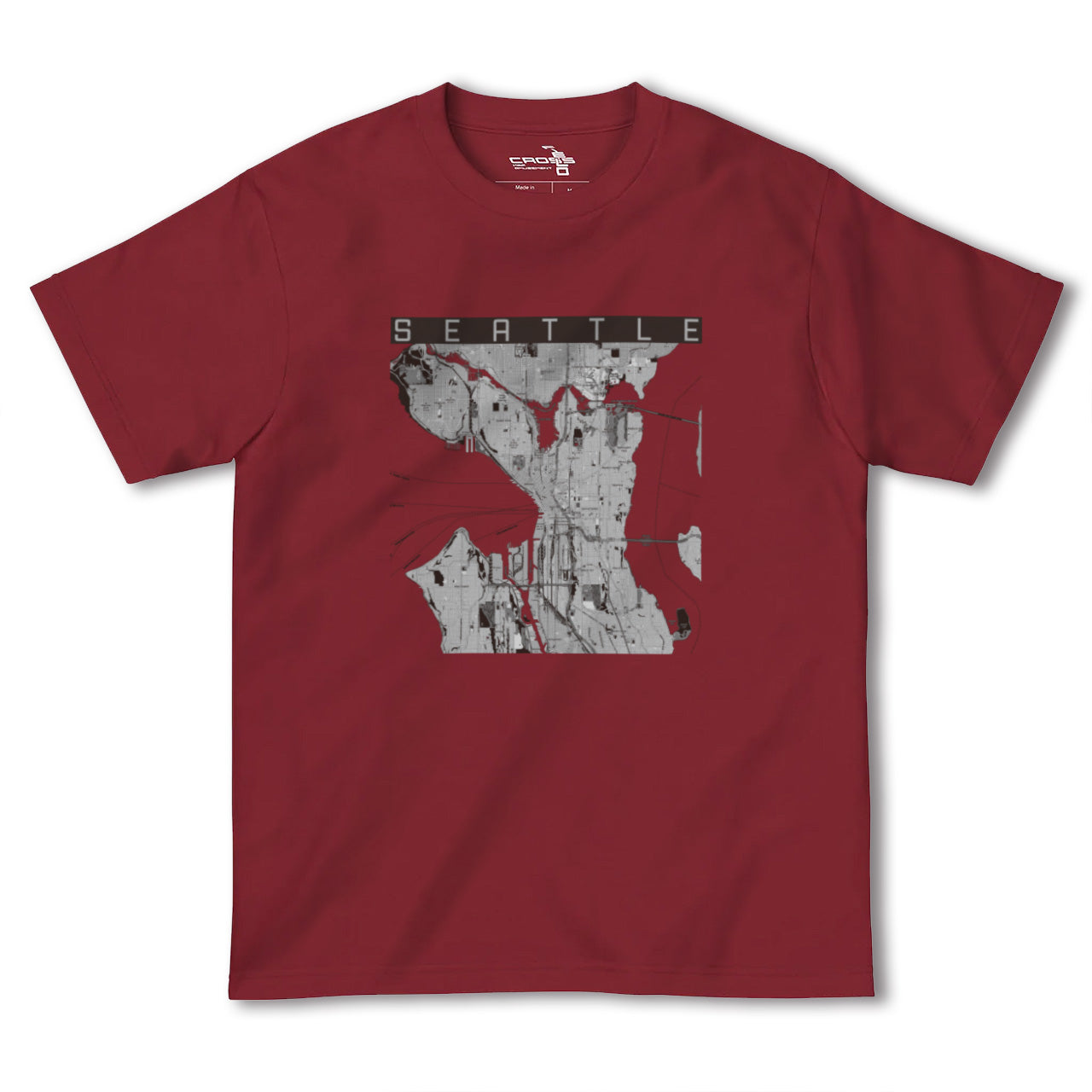 【シアトル(アメリカ)】地図柄ヘビーウェイトTシャツ