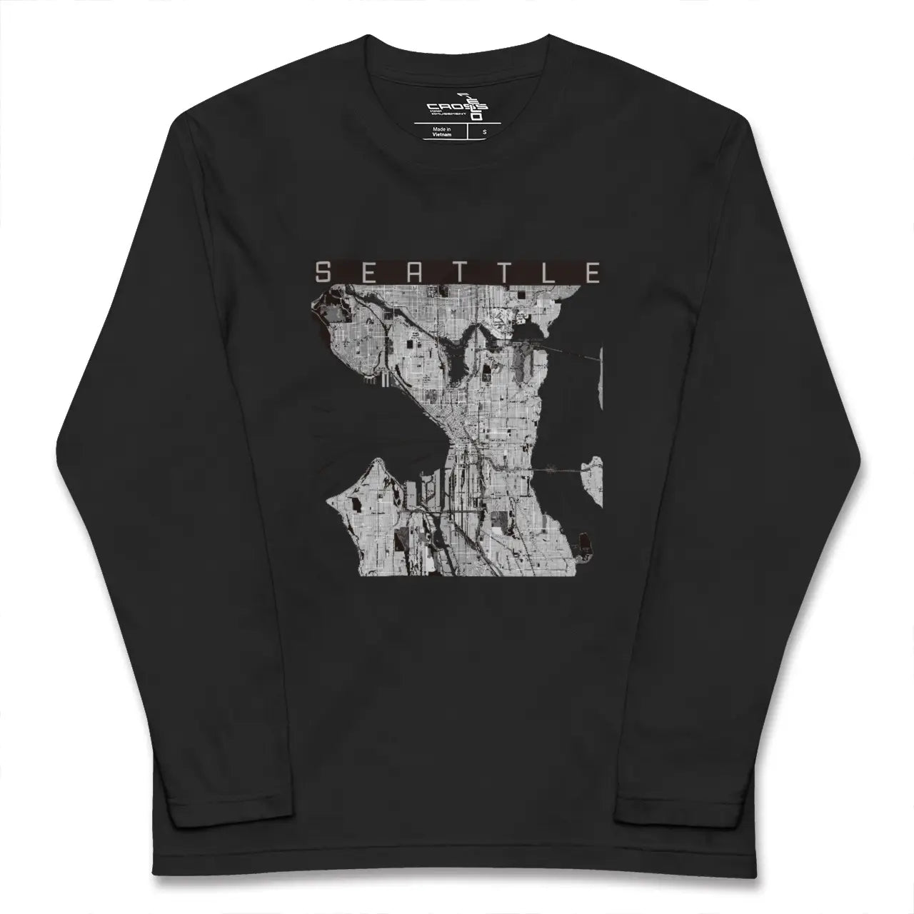 【シアトル(アメリカ)】地図柄ロングスリーブTシャツ