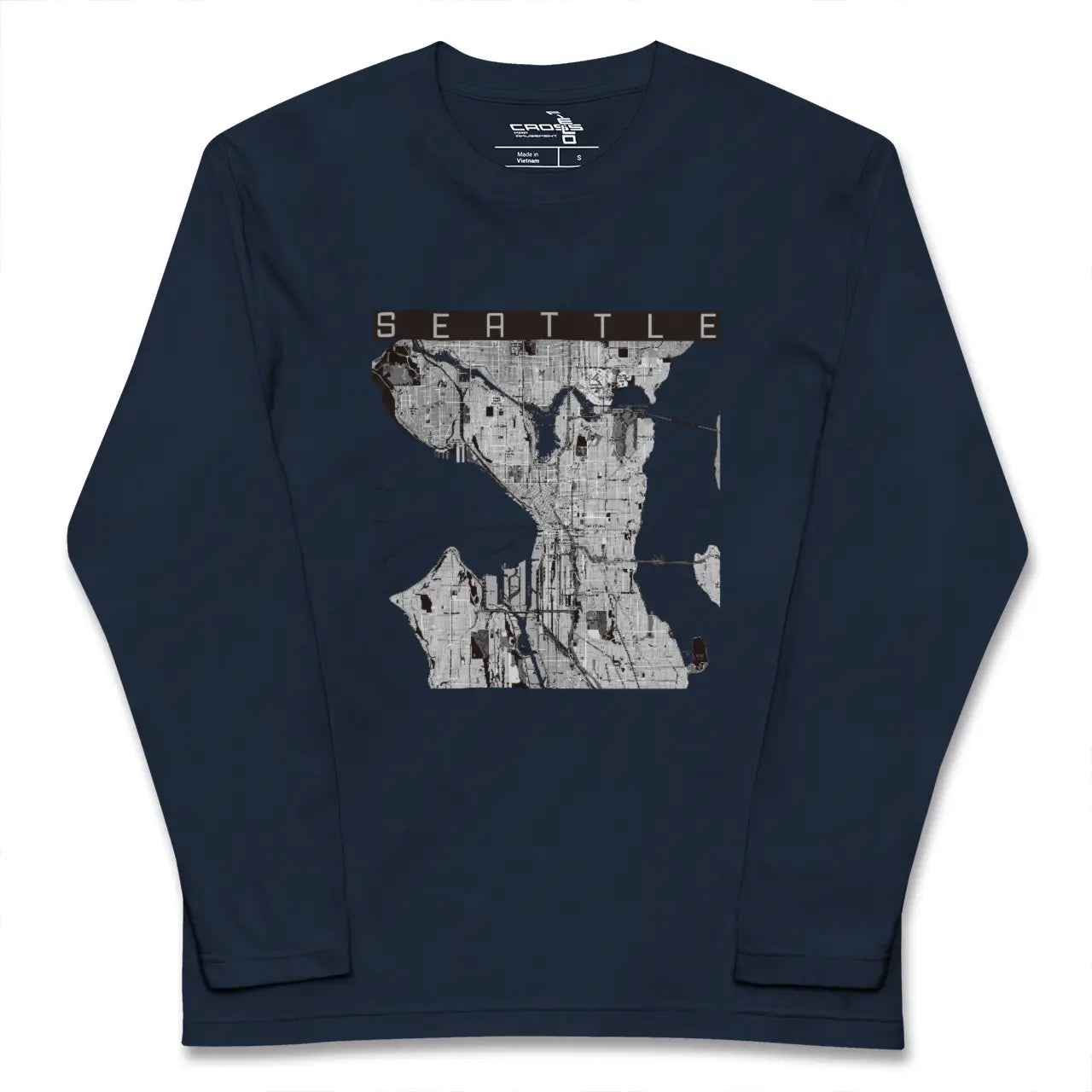 【シアトル(アメリカ)】地図柄ロングスリーブTシャツ