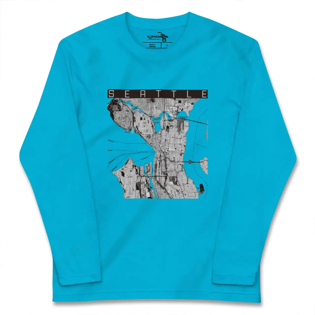 【シアトル(アメリカ)】地図柄ロングスリーブTシャツ