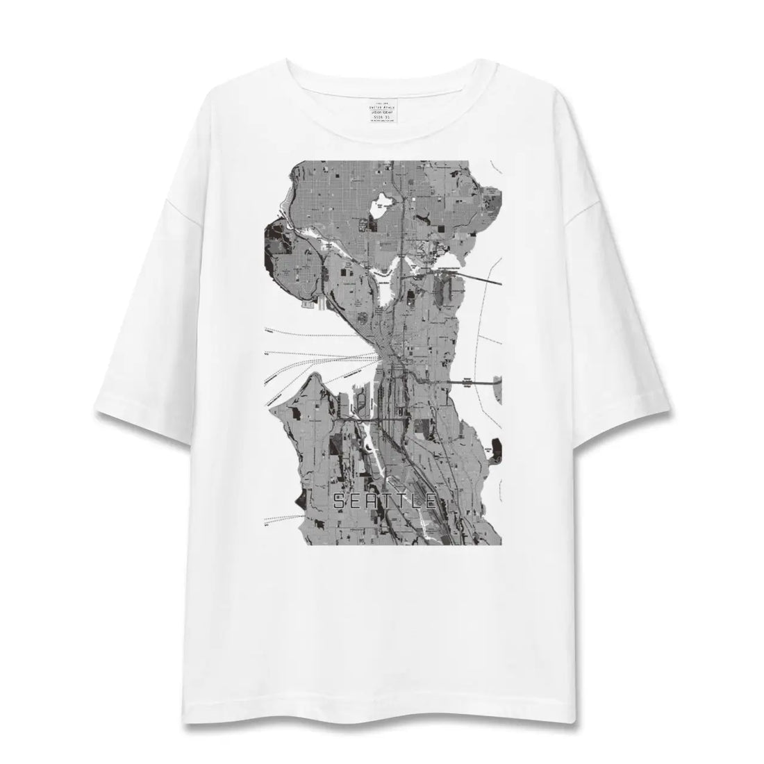 【シアトル(アメリカ)】地図柄ビッグシルエットTシャツ