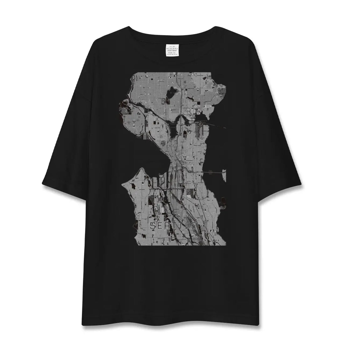 【シアトル(アメリカ)】地図柄ビッグシルエットTシャツ