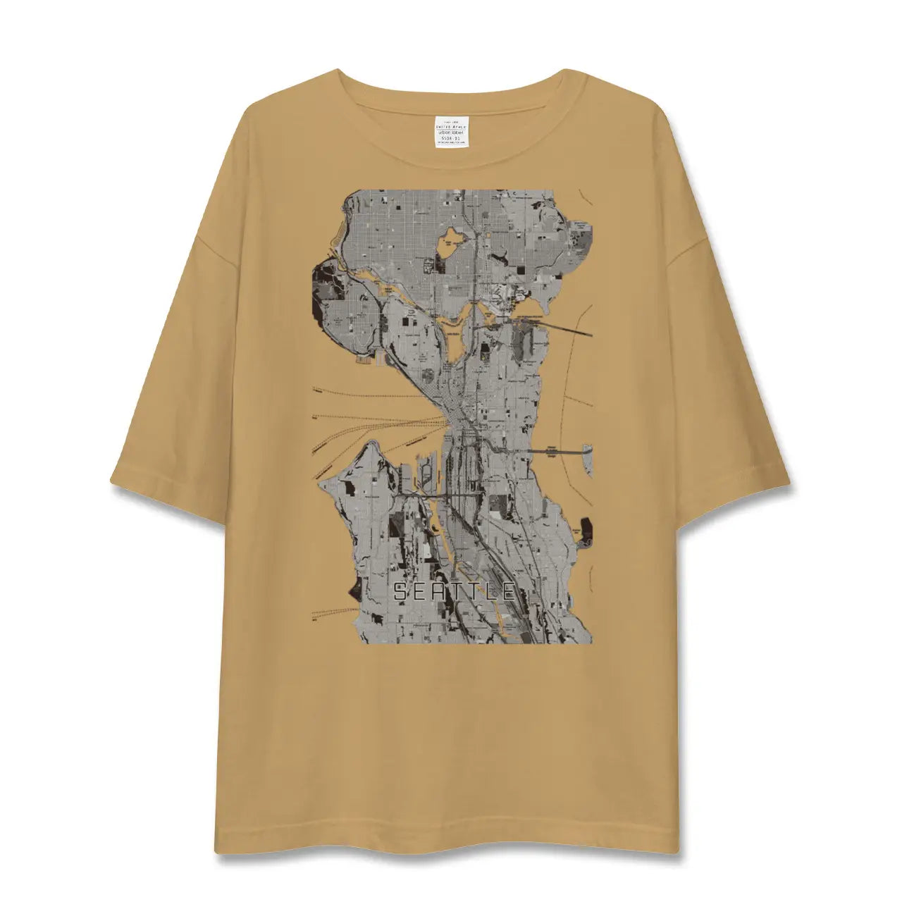 【シアトル(アメリカ)】地図柄ビッグシルエットTシャツ