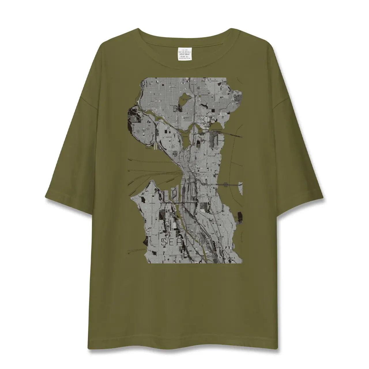 【シアトル(アメリカ)】地図柄ビッグシルエットTシャツ