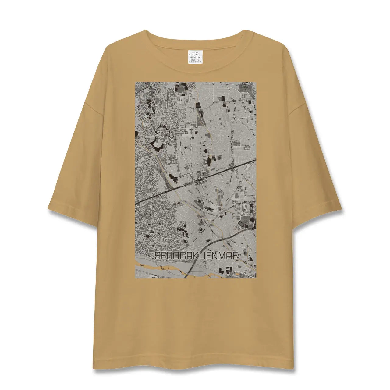 【成城学園前(東京都)】地図柄ビッグシルエットTシャツ