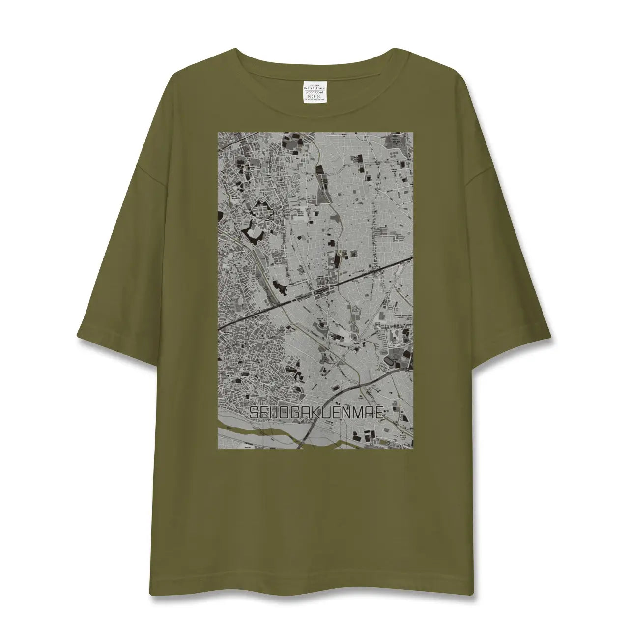 【成城学園前(東京都)】地図柄ビッグシルエットTシャツ