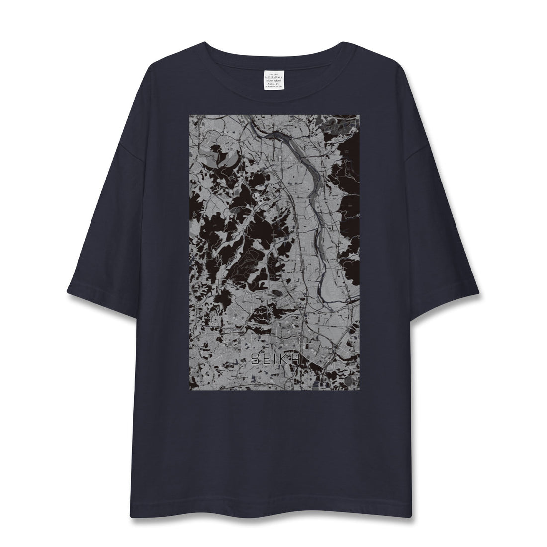 【精華(京都府)】地図柄ビッグシルエットTシャツ