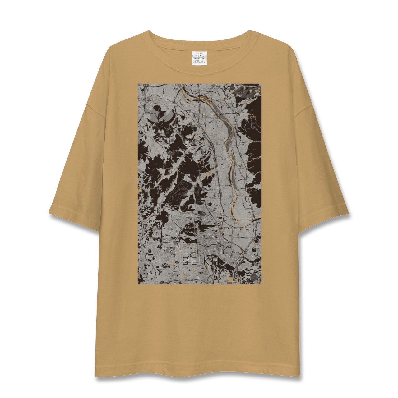 【精華(京都府)】地図柄ビッグシルエットTシャツ