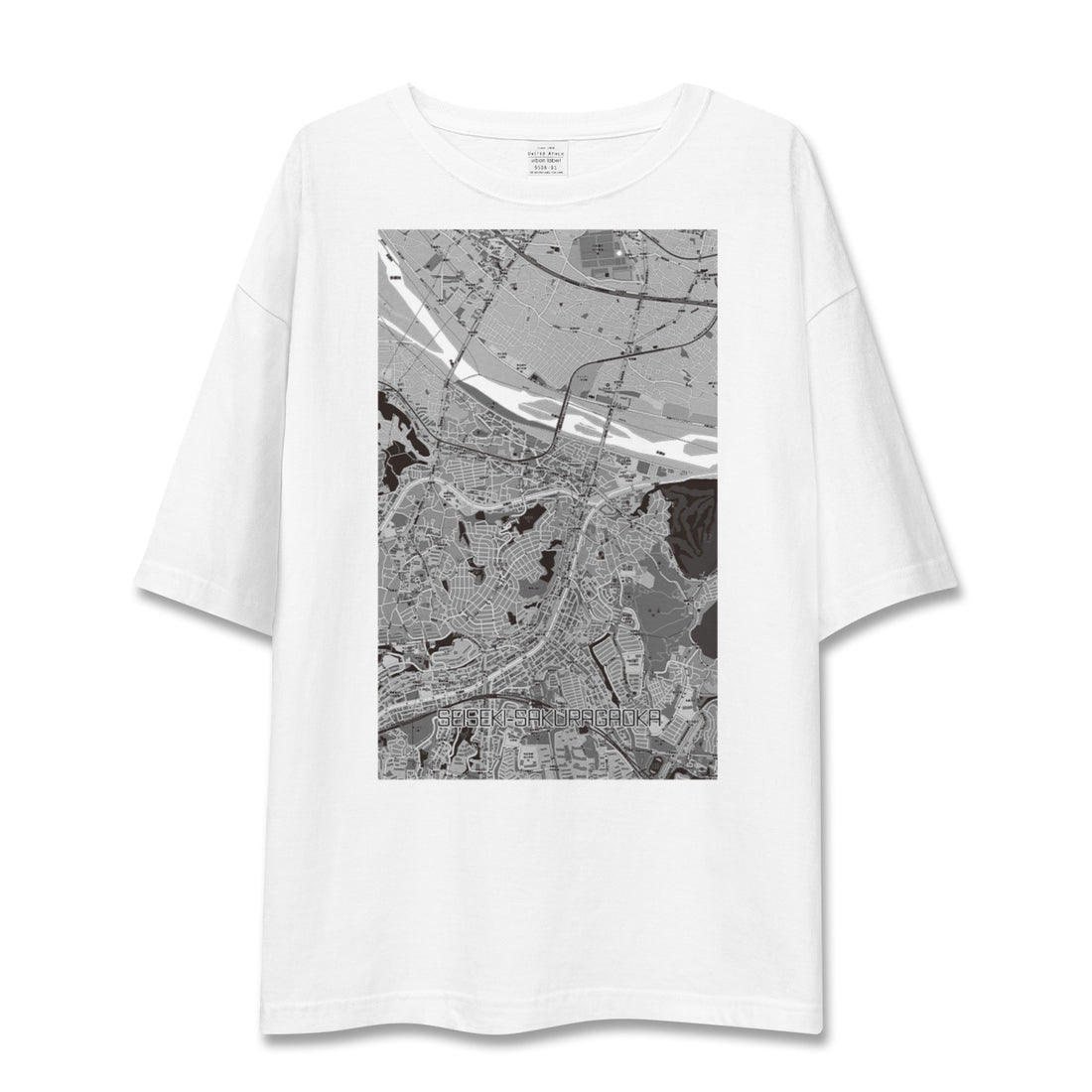 【聖蹟桜ヶ丘(東京都)】地図柄ビッグシルエットTシャツ