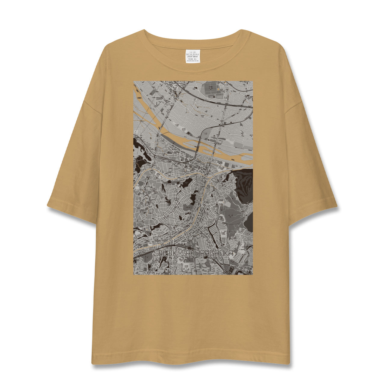 【聖蹟桜ヶ丘(東京都)】地図柄ビッグシルエットTシャツ