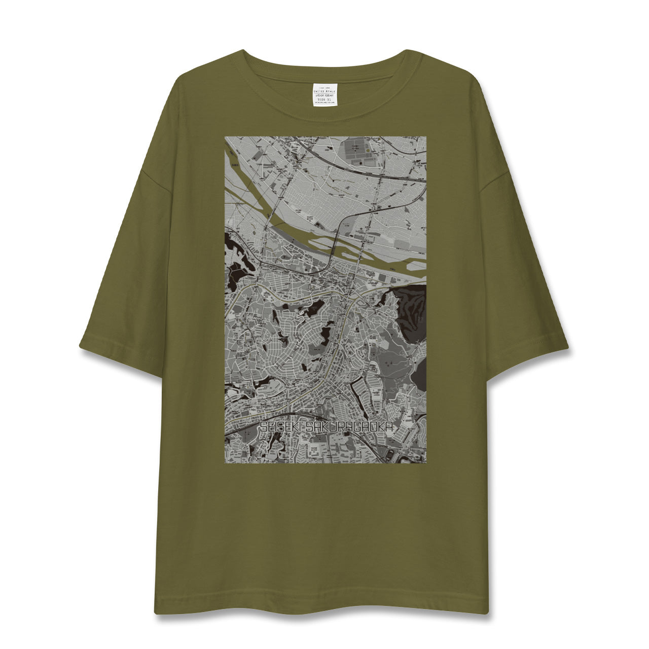 【聖蹟桜ヶ丘(東京都)】地図柄ビッグシルエットTシャツ