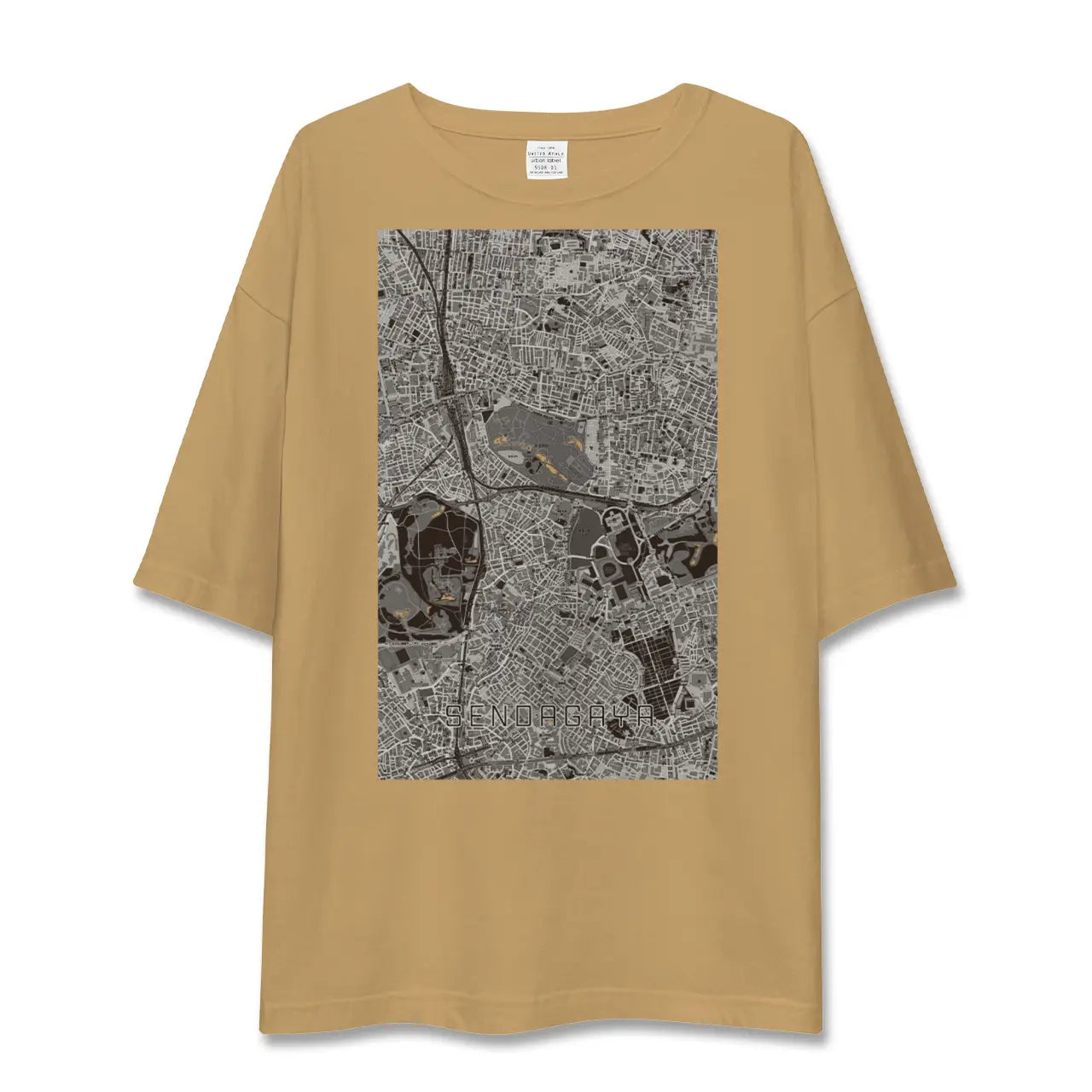 【千駄ケ谷(東京都)】地図柄ビッグシルエットTシャツ