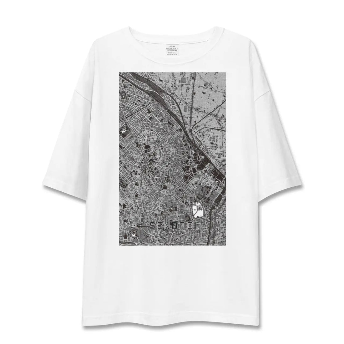 【千駄木(東京都)】地図柄ビッグシルエットTシャツ