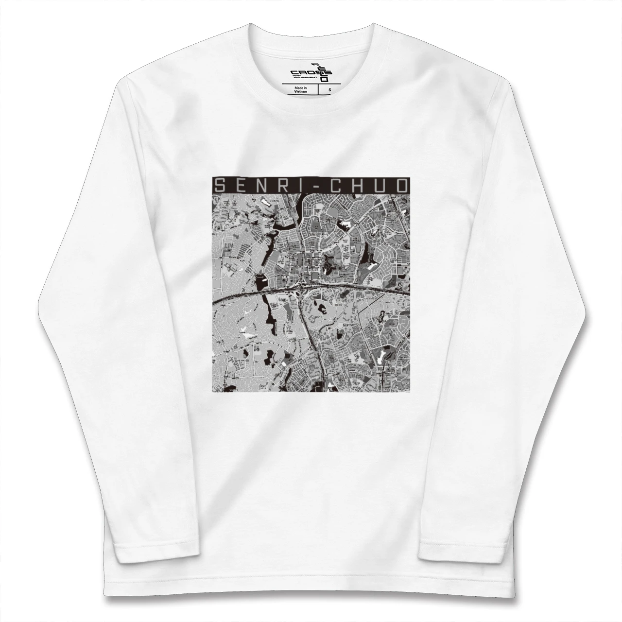 【千里中央(大阪府)】地図柄ロングスリーブTシャツ