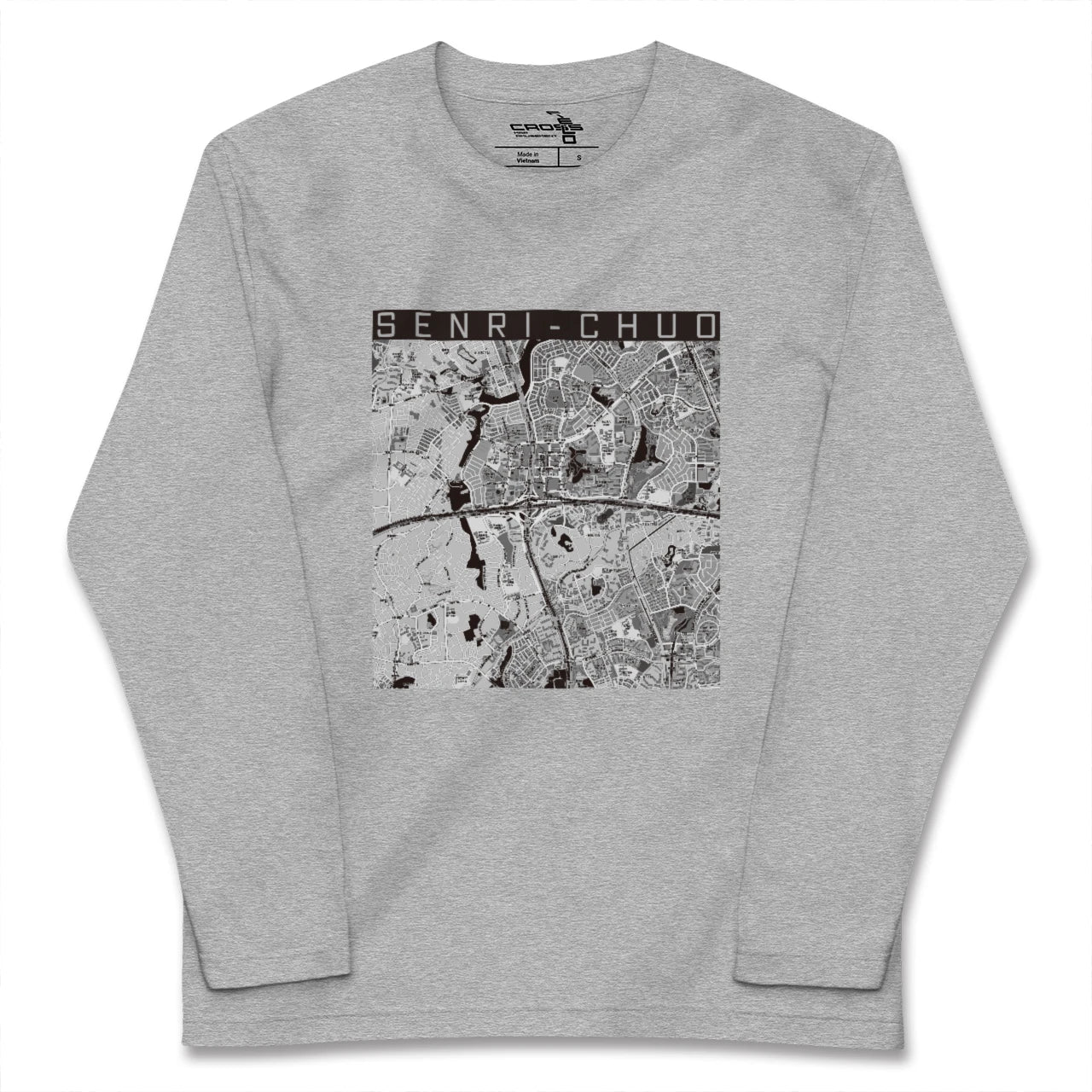 【千里中央(大阪府)】地図柄ロングスリーブTシャツ