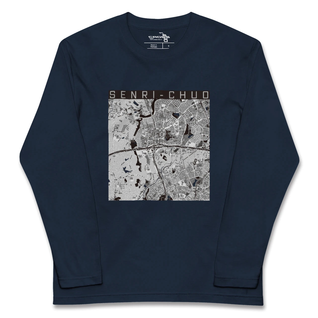 【千里中央(大阪府)】地図柄ロングスリーブTシャツ