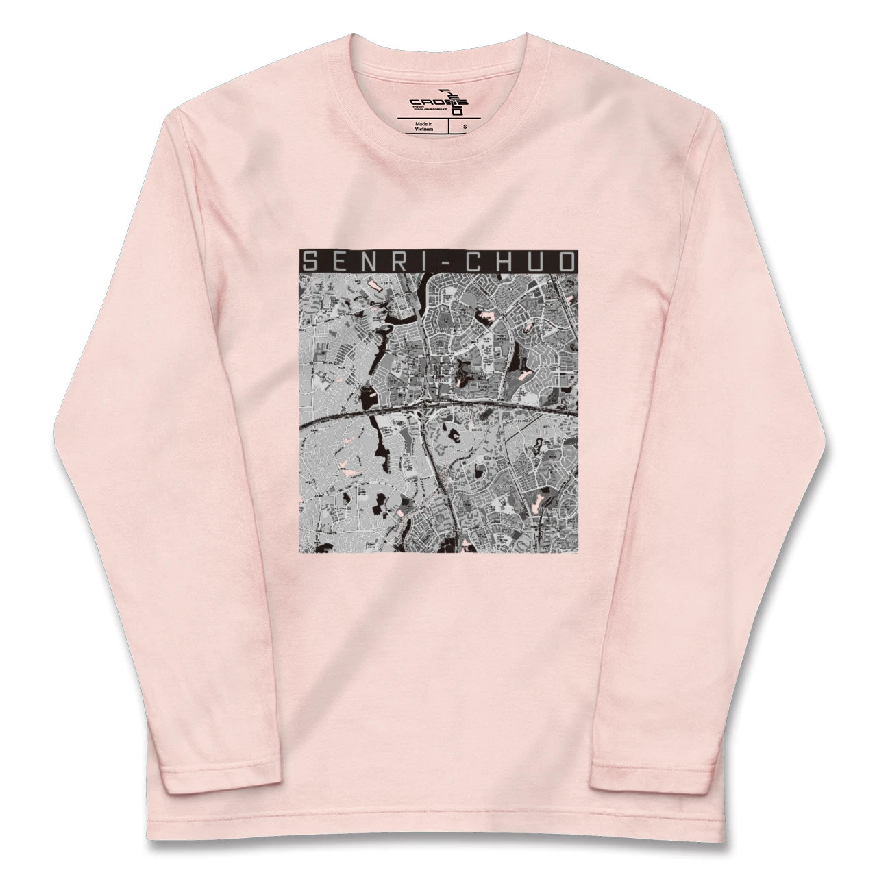 【千里中央(大阪府)】地図柄ロングスリーブTシャツ