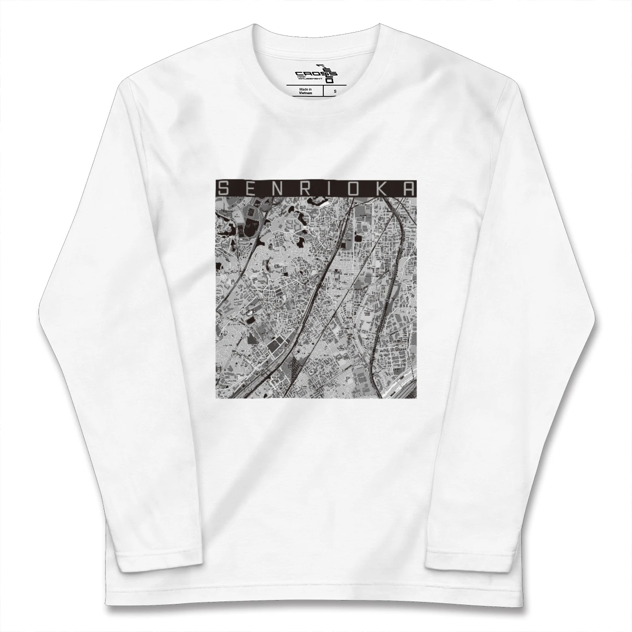 【千里丘(大阪府)】地図柄ロングスリーブTシャツ