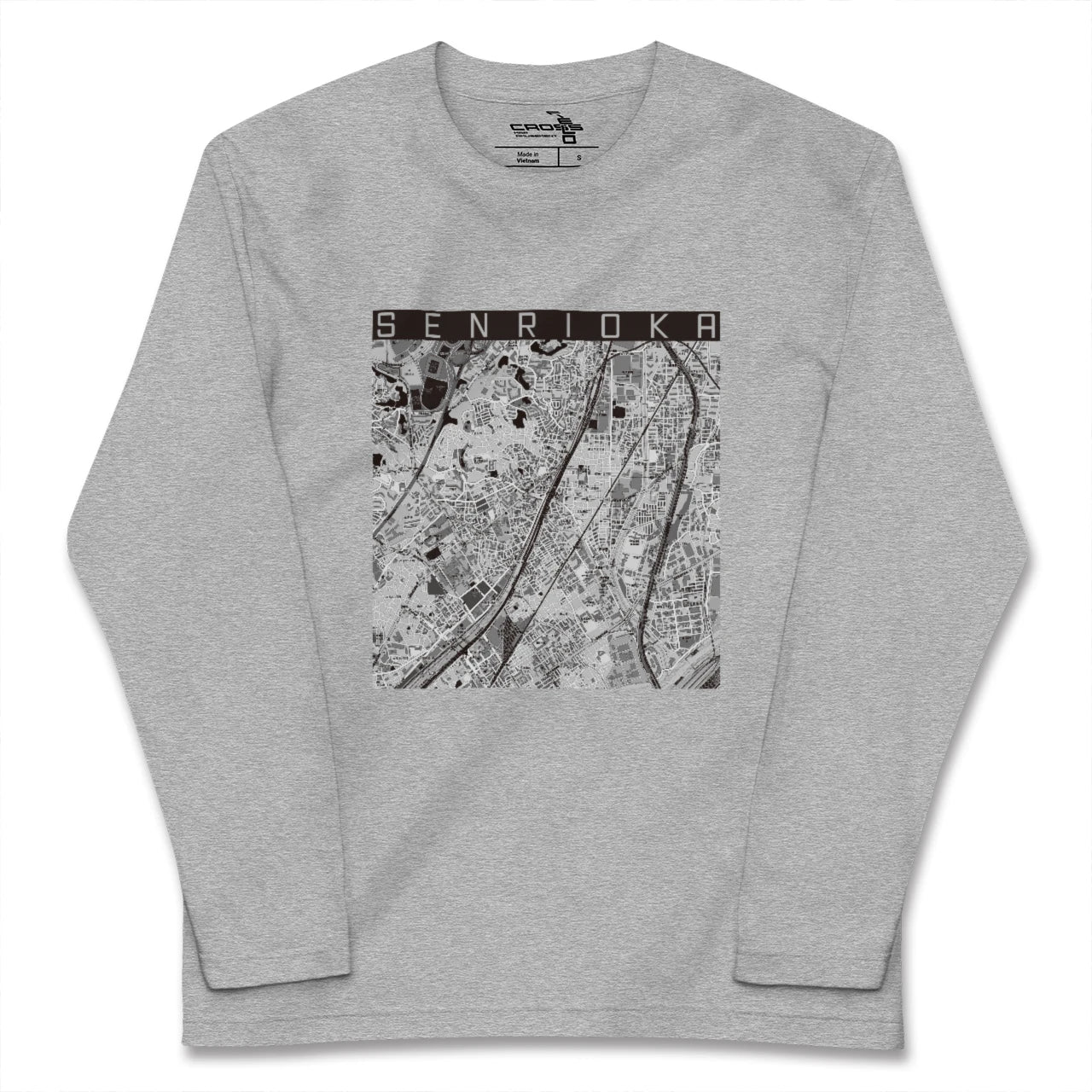 【千里丘(大阪府)】地図柄ロングスリーブTシャツ