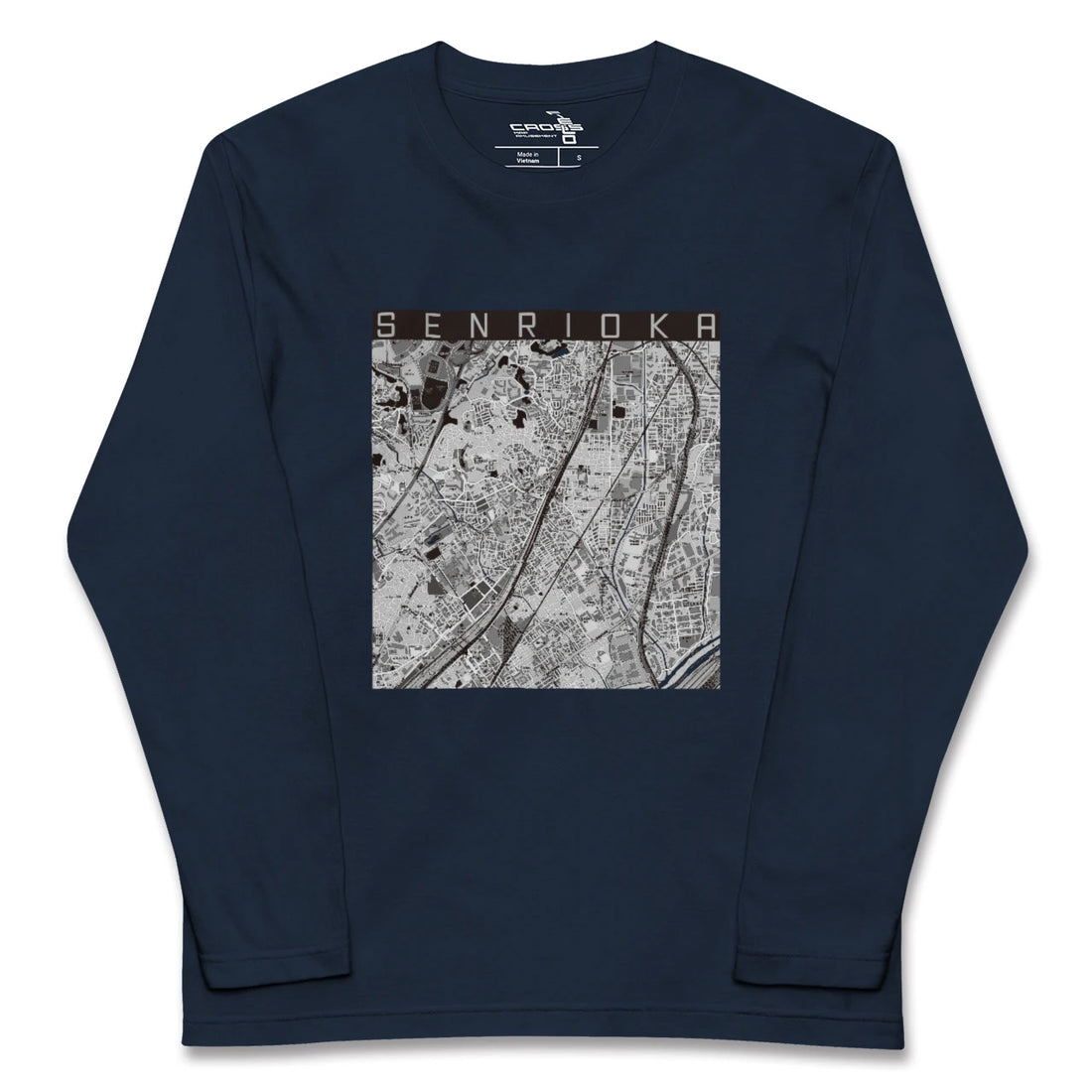 【千里丘(大阪府)】地図柄ロングスリーブTシャツ