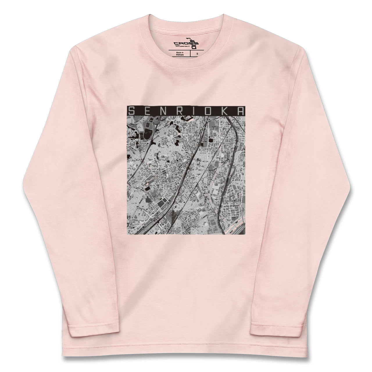 【千里丘(大阪府)】地図柄ロングスリーブTシャツ