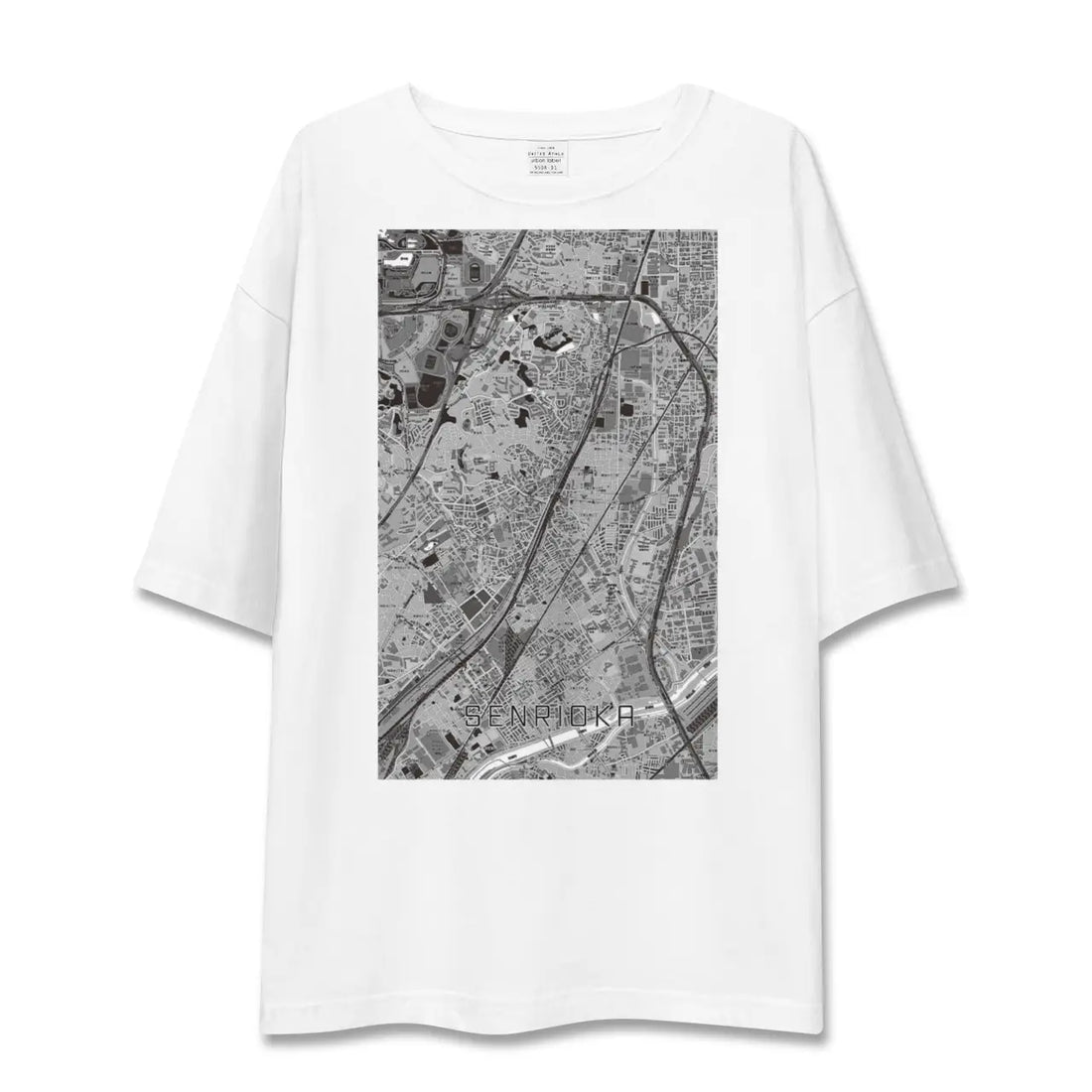 【千里丘(大阪府)】地図柄ビッグシルエットTシャツ