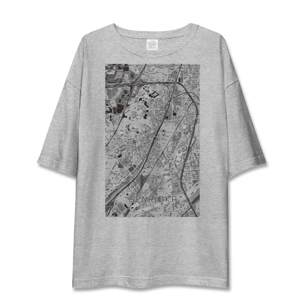 【千里丘(大阪府)】地図柄ビッグシルエットTシャツ