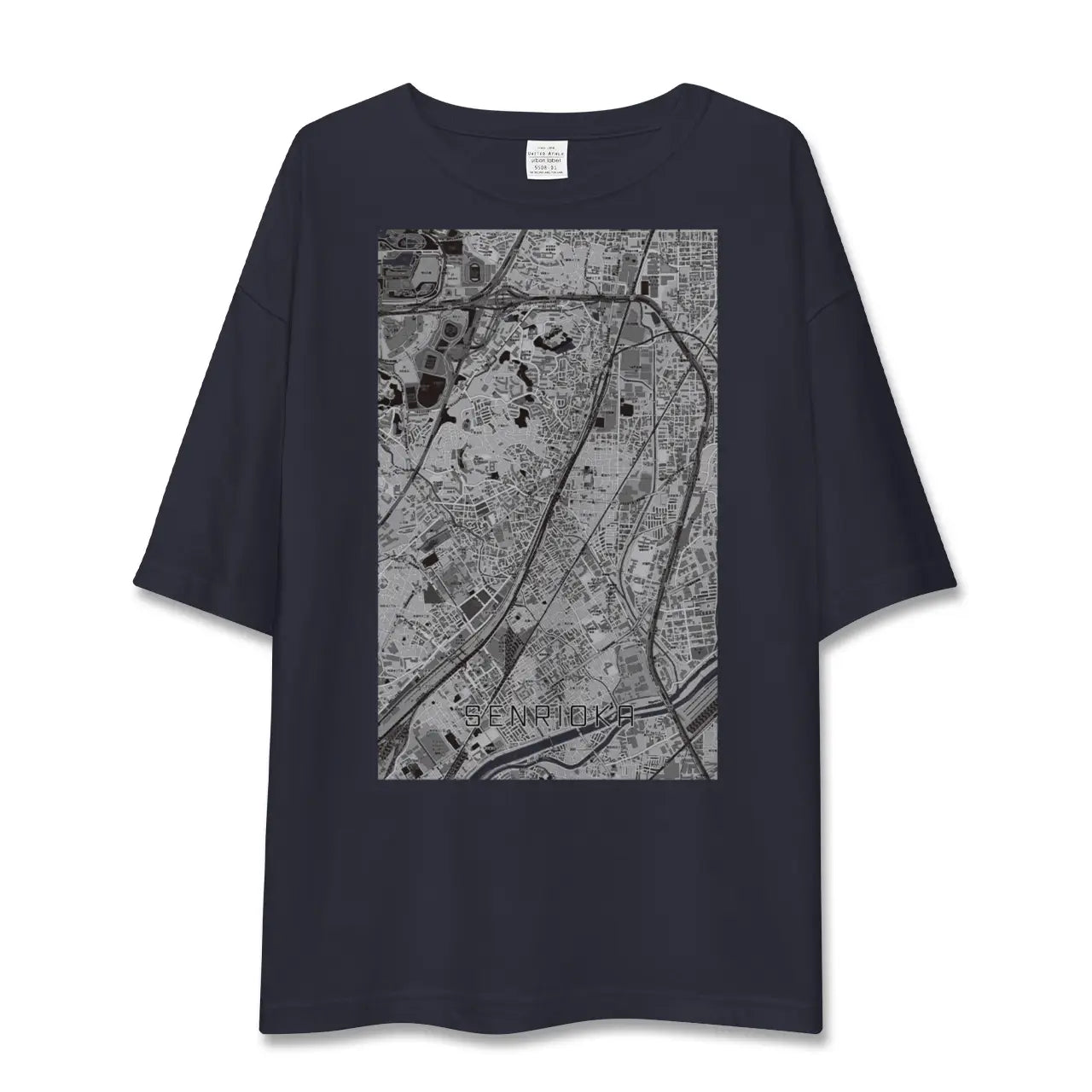 【千里丘(大阪府)】地図柄ビッグシルエットTシャツ