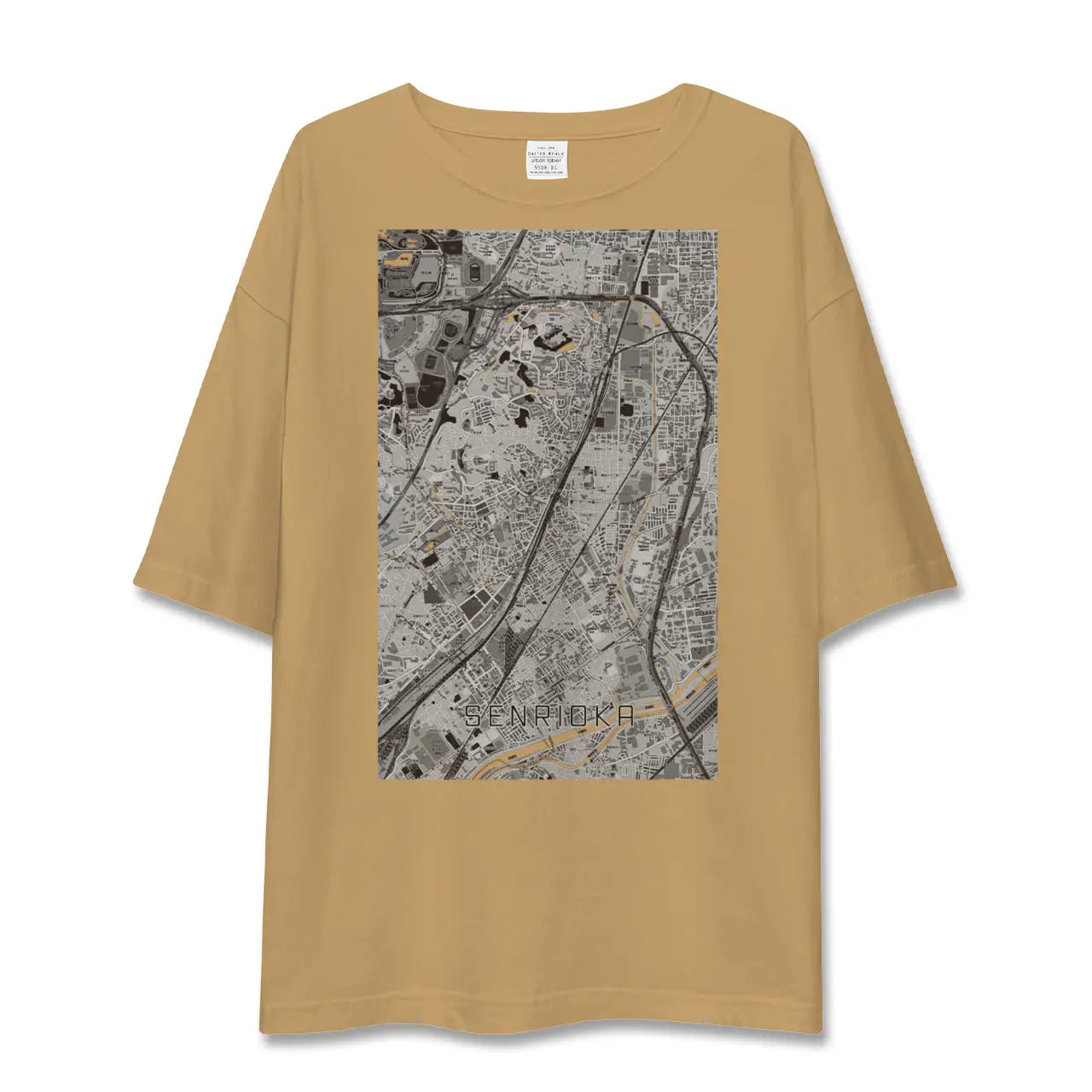 【千里丘(大阪府)】地図柄ビッグシルエットTシャツ