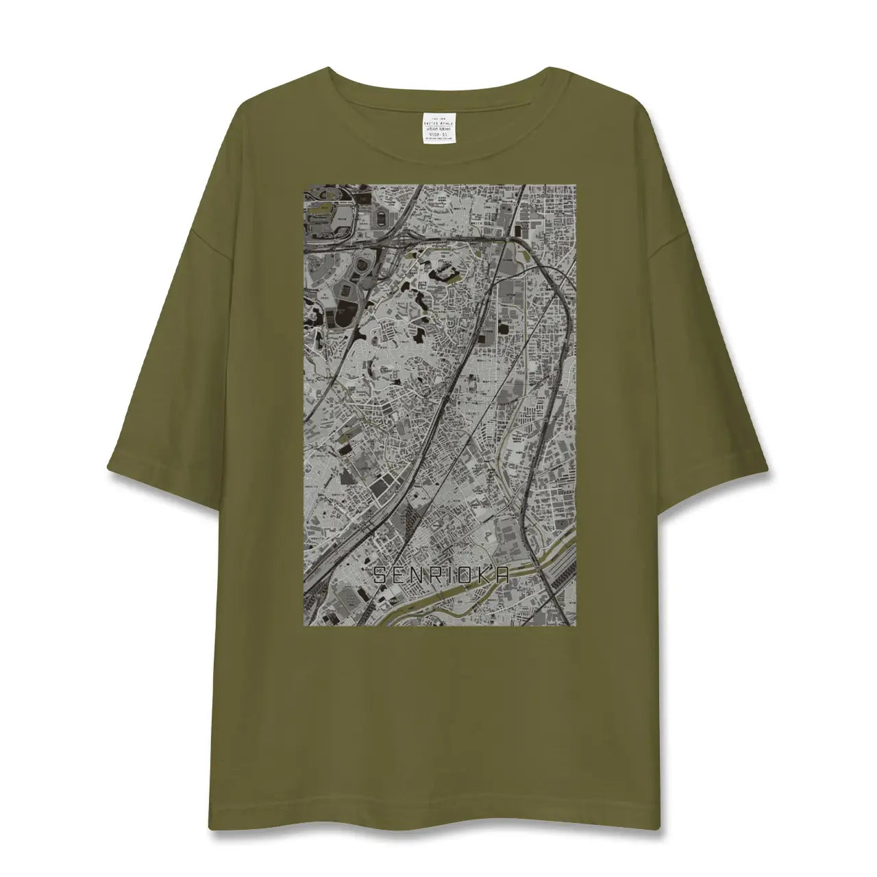 【千里丘(大阪府)】地図柄ビッグシルエットTシャツ