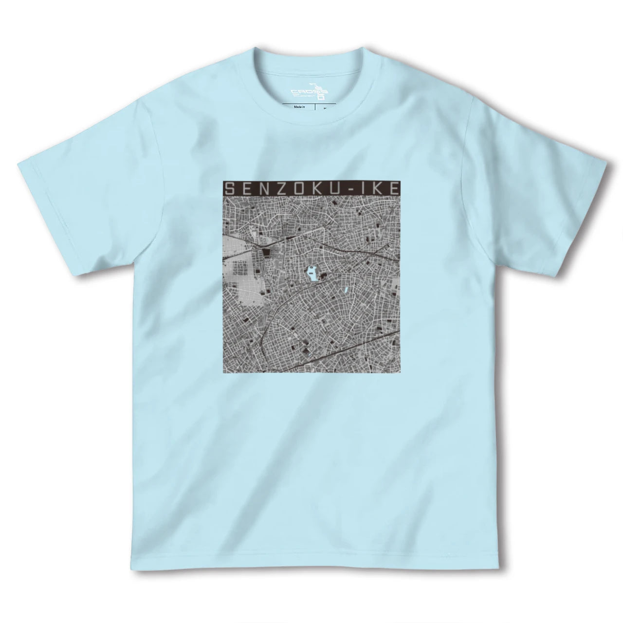 【洗足池(東京都)】地図柄ヘビーウェイトTシャツ