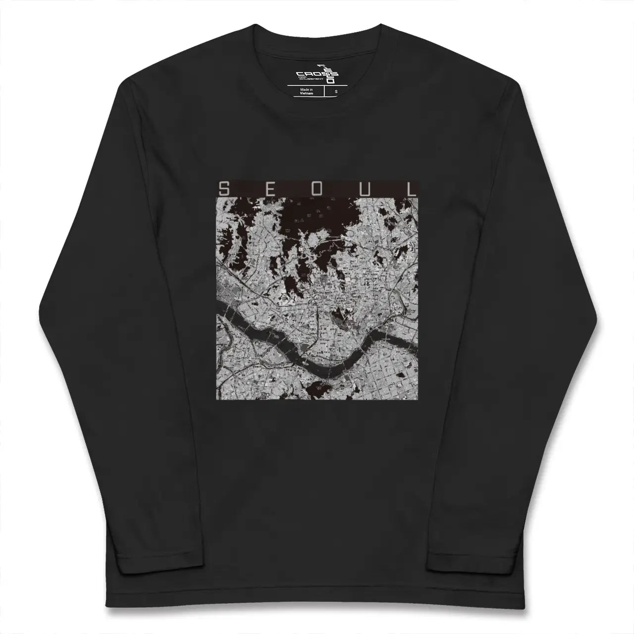 【ソウル(韓国)】地図柄ロングスリーブTシャツ